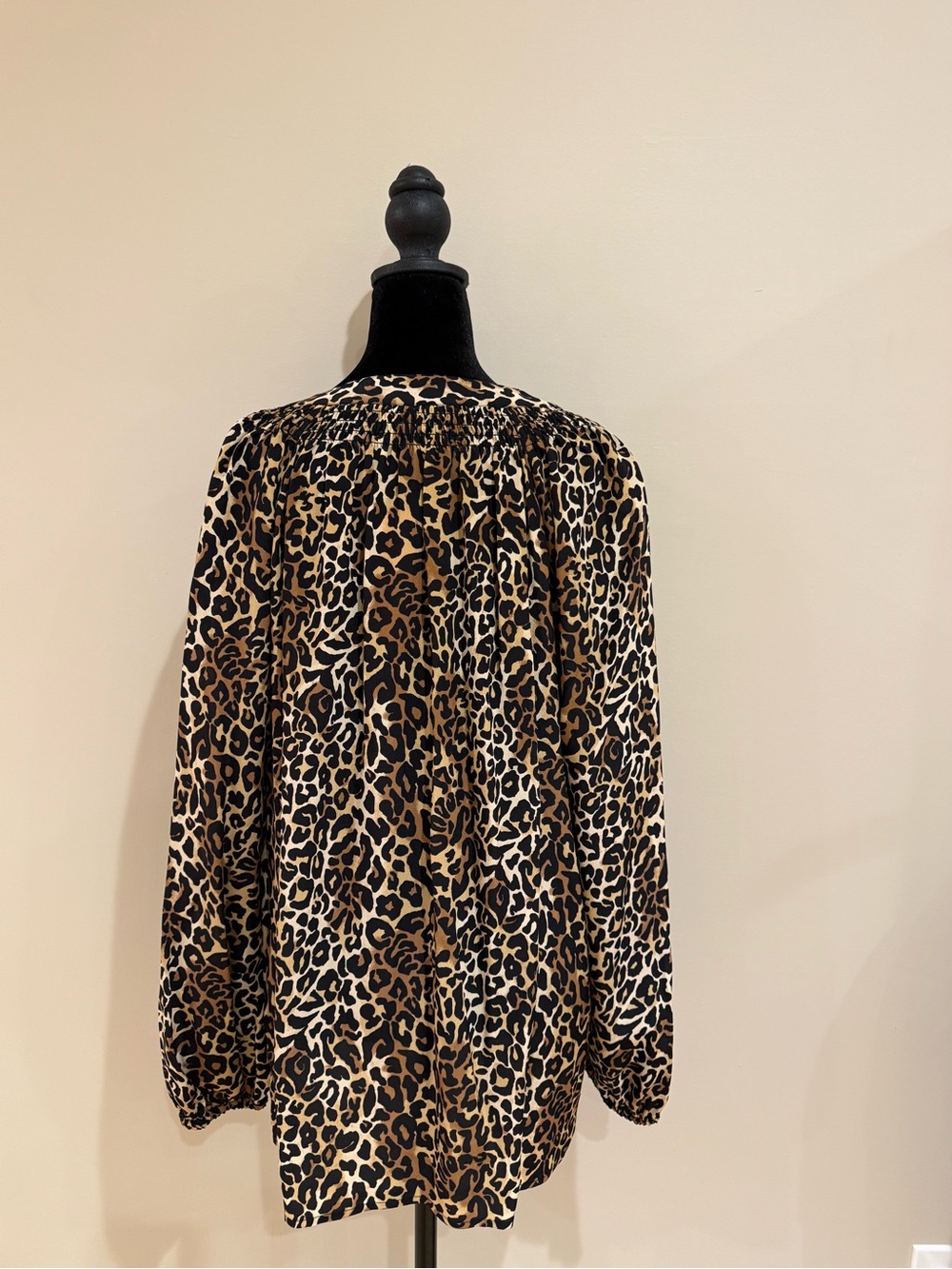 Lilly Pulitzer Animal Print V-Neck Blouse in Brown, Black & Cream - Picture 4 of 7